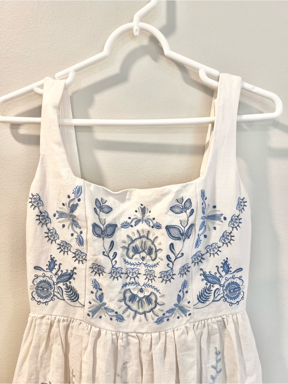 NWT Agua By Agua Bendita  Miramar Floritura Embroidered Linen Dress Sz Small - Picture 4 of 9